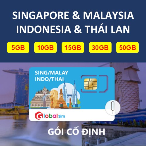 SIM Singapore &amp; Malaysia &amp; Indonesia &amp; Thailand (Hàng chính hãng)