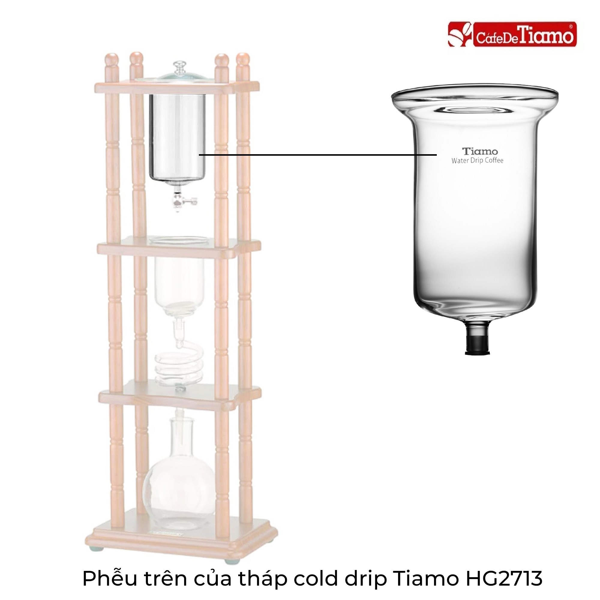 Phễu thuỷ tinh trên của tháp cold drip Tiamo HG2713