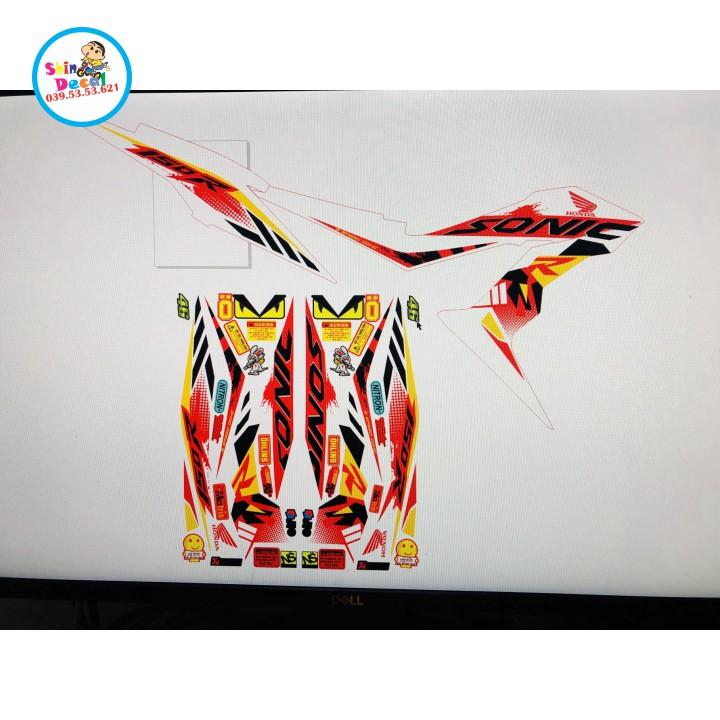 Tem rời sonic 150 dán xe trắng