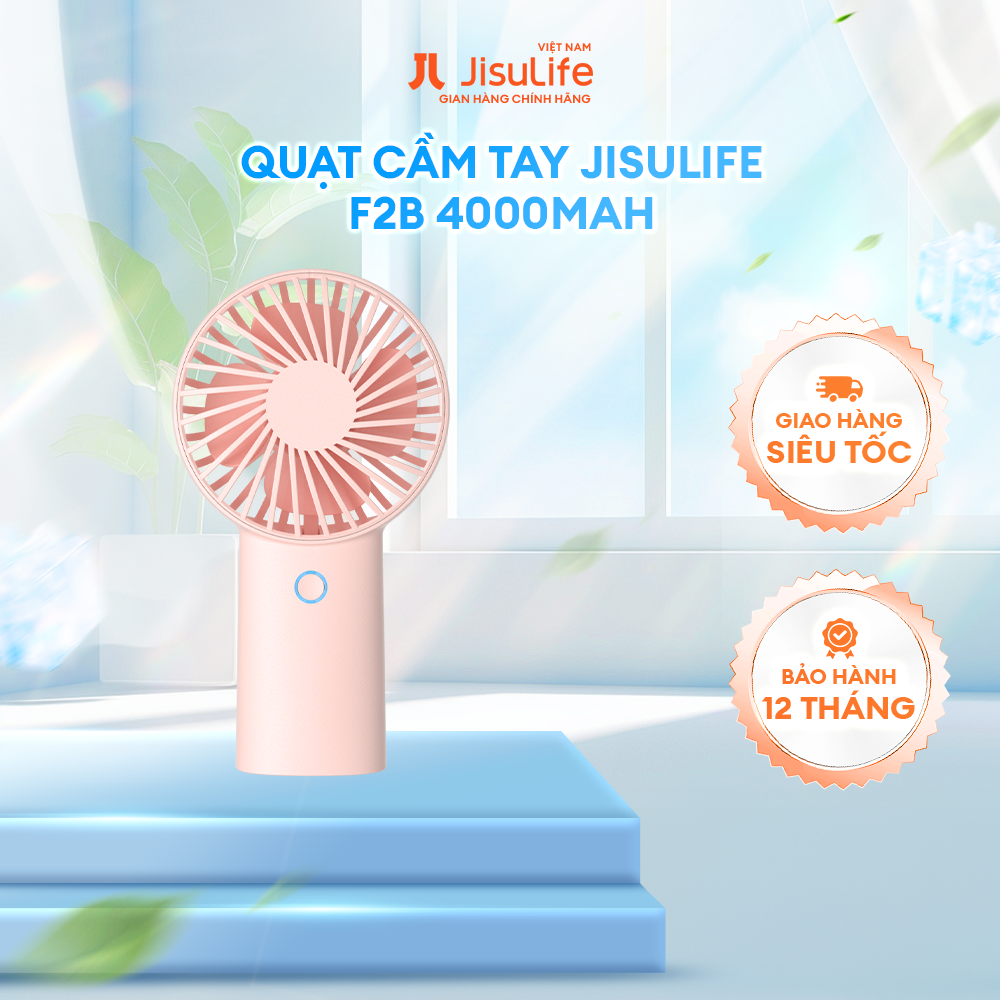 Quạt Cầm Tay Mini JISULIFE F2B ABS 4000mAh - Sạc Nhanh - Sử Dụng Lên Đến 20H - Hàng Chính Hãng