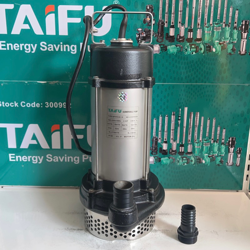 Máy bơm chìm đẩy cao 1.9Kw Thân INOX 304 TAIFU QFD10-32-1.9 - Bảo hành 1 năm