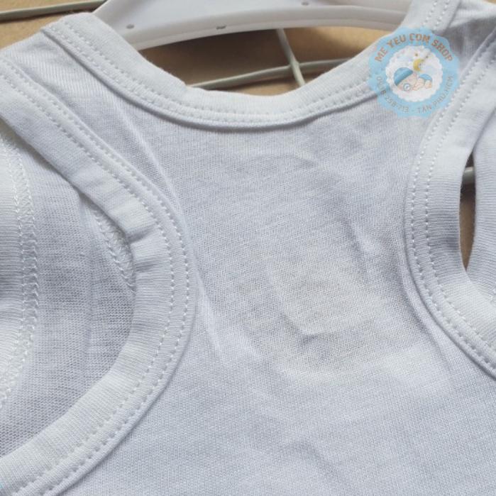 (8-25kg) Áo ba lỗ cotton trắng thêu hình cho bé trai - MIATOP - S9 (22-24kg)