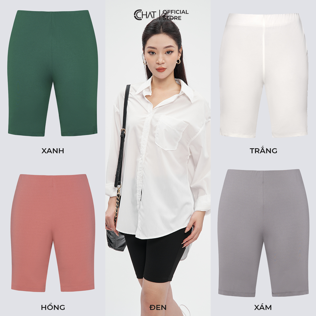 Quần Legging Nữ Cạp Liền Đùi Lửng Ngố Chất Thun Cao Cấp Phong Cách Trẻ Trung 12XNC2002OB
