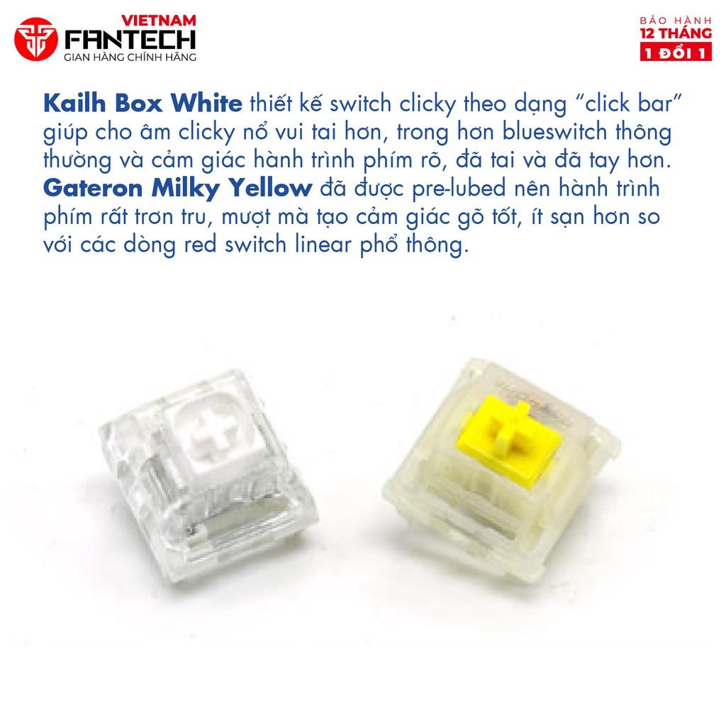 Bàn phím cơ custom FANTECH MK858 MAXFIT67 LED RGB Tháo lắp hotswap - Switch Kailt box white/ Gateron milky yellow - Hàng Chính Hãng