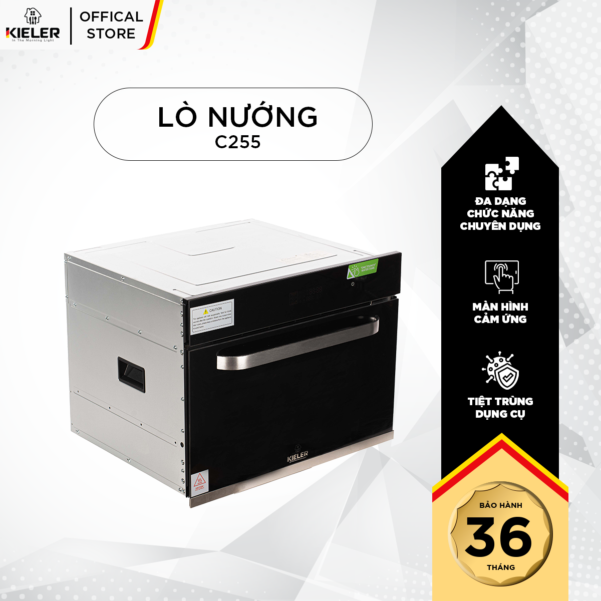 Lò nướng kết hợp chức năng hấp KIELER KL-C255 với 7 chức năng nướng và hấp chuyên dụng - Hàng chính hãng