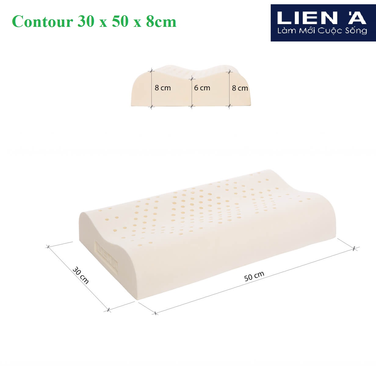 Gối Cao Su Trẻ Em Liên Á Contour - Cao Su Thiên Nhiên 100