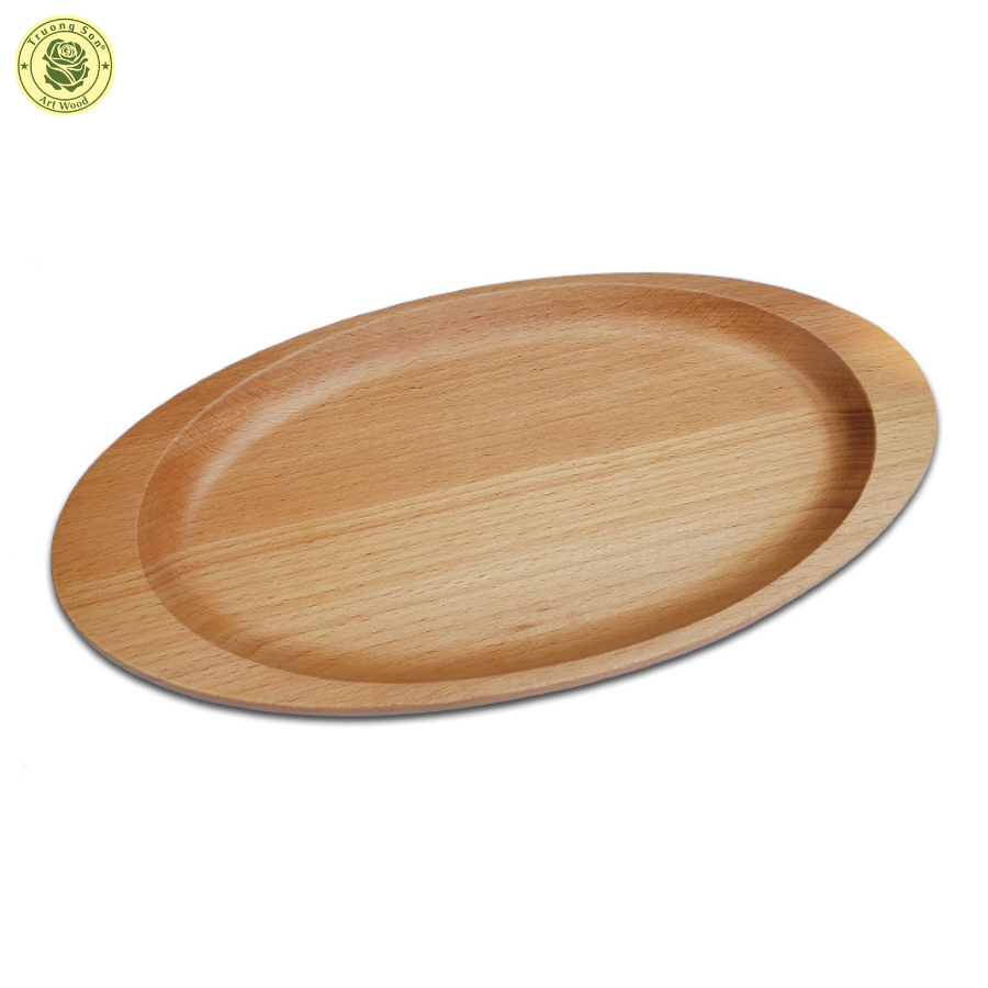 Khay Dĩa Gỗ Hình Oval Có Tay Cầm 30Cm TL75 - Đồ Gỗ Nhà Bếp Thương Hiệu Trường Sơn