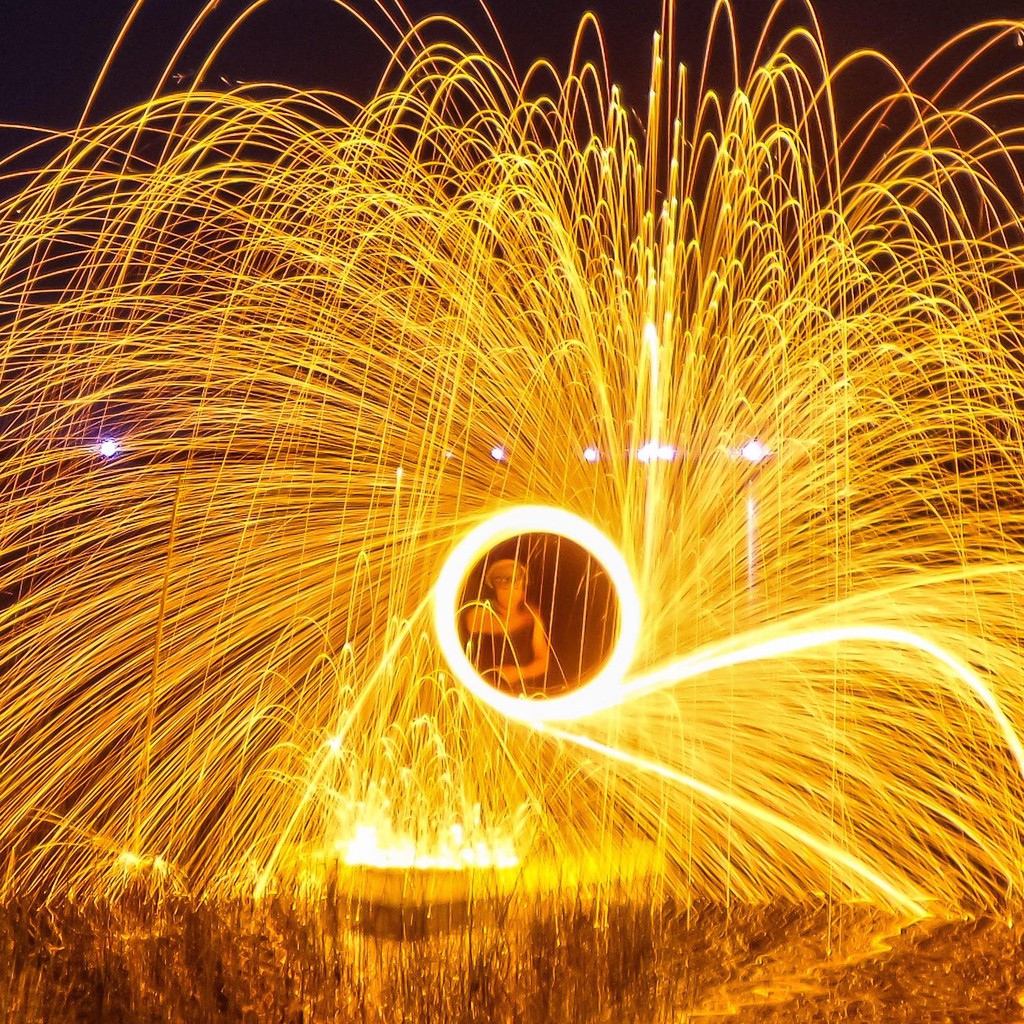 Bùi nhùi thép 1 mét - Steel wool - Vòng Xoáy lửa