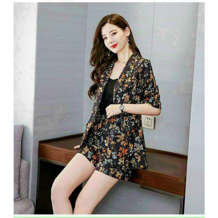 Set Bộ Vest Hoa Nữ 3 Món Áo Và Quần Đùi Sang Trọng Hàng Tuyển Chọn BY4532