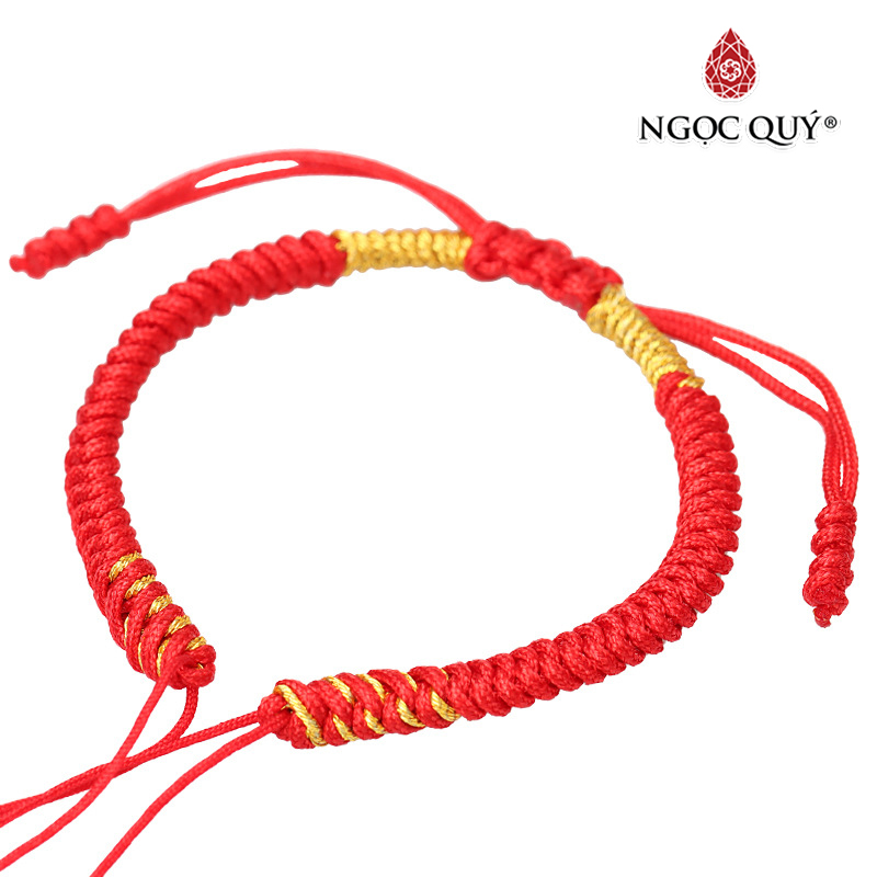 Vòng tay thắt dây vải họa tiết hoa - Ngọc Quý Gemstones