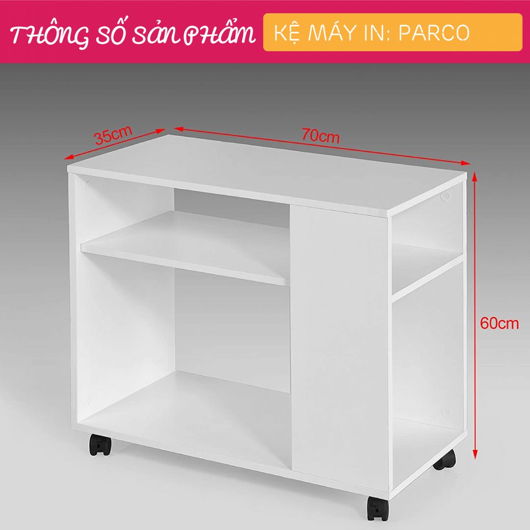 Kệ để máy in gỗ hiện đại SMLIFE Parco | Gỗ MDF dày 17mm chống ẩm | D70xR35xC60cm