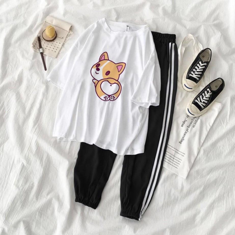 Set Jogger Line Phối Thun Unisex Chó
