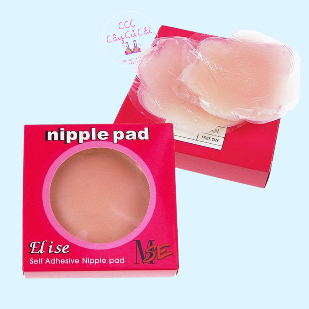 Cặp miếng dán đầu ti, miếng dán ngực silicon hình hoa mai hoặc hình tròn- CCC042