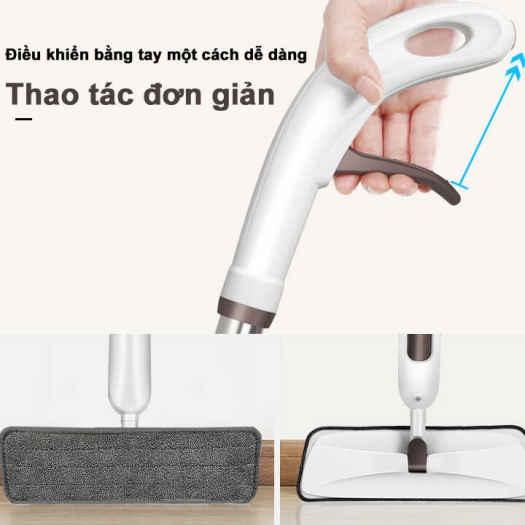 Cây lau nhà phun sương thông minh, đa năng  tiện lợi xoay 360 độ, bộ cây lau nhà thông minh, tháo lắp tiện lợi