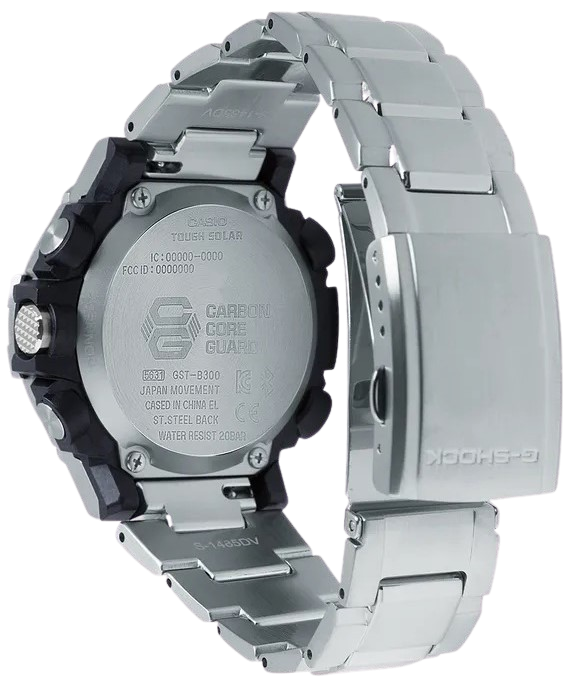 Đồng Hồ Nam Dây Thép Casio G-Shock GST-B300SD-1ADR Chính Hãng - Bluetooth - Năng lượng mặt trời - Lõi Carbon - GST-B300SD-1A Tough Solar G-Steel