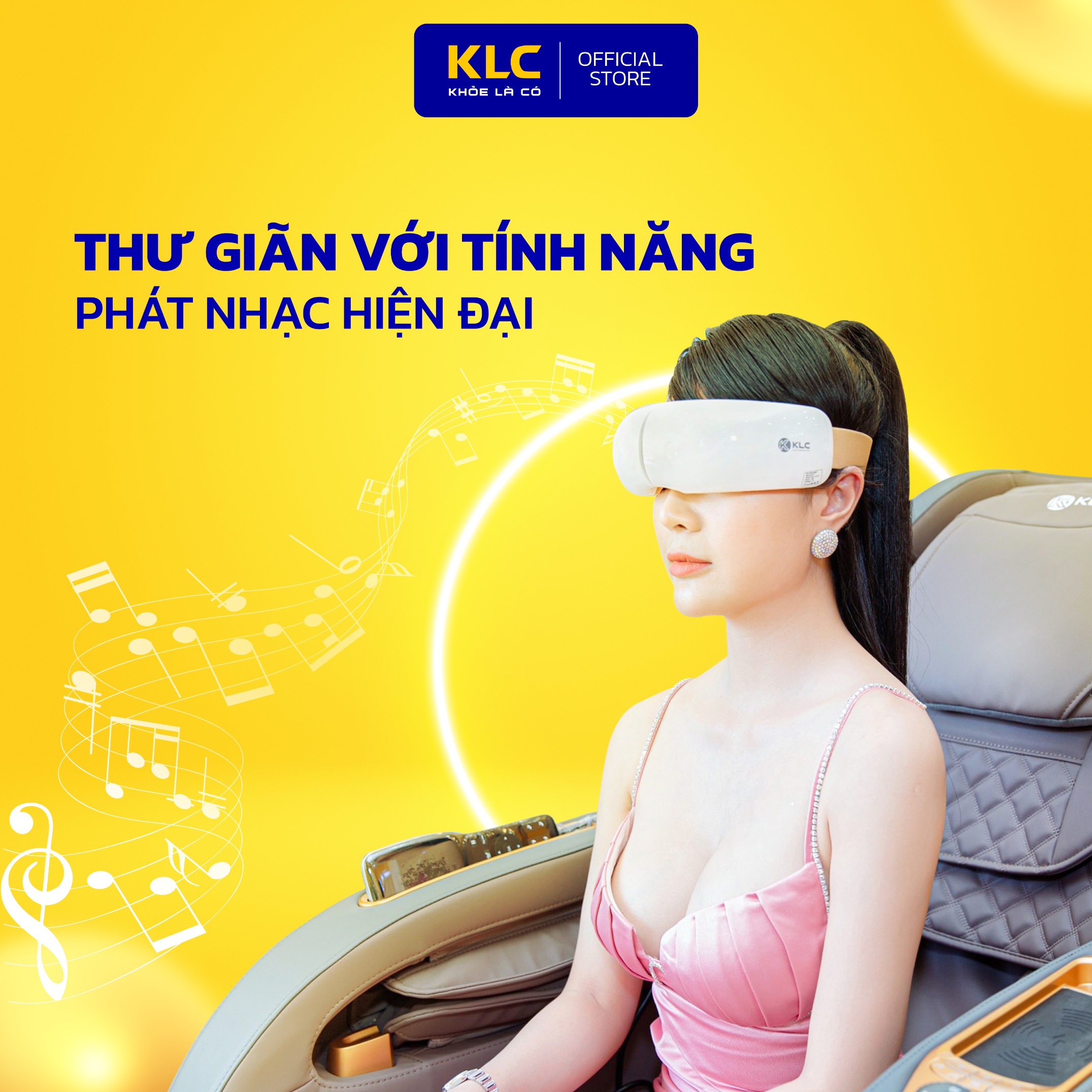 Máy Massage Mắt Cao Cấp KLC công nghệ nhiệt hồng ngoại, phát nhạc MP3, giúp dễ ngủ giảm stress