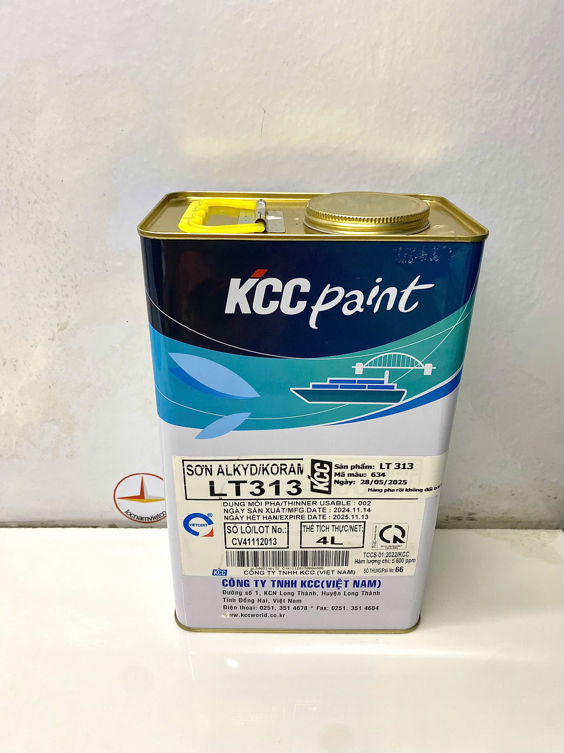 Sơn Alkyd KCC LT313 Base A màu xanh 634 _4L
