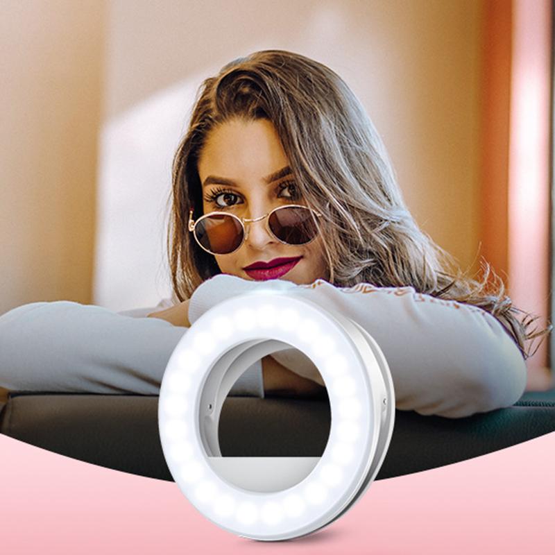 Đèn Led Tròn Gắn Điện Thoại Hỗ Trợ Chụp Ảnh Selfie 3 Màu