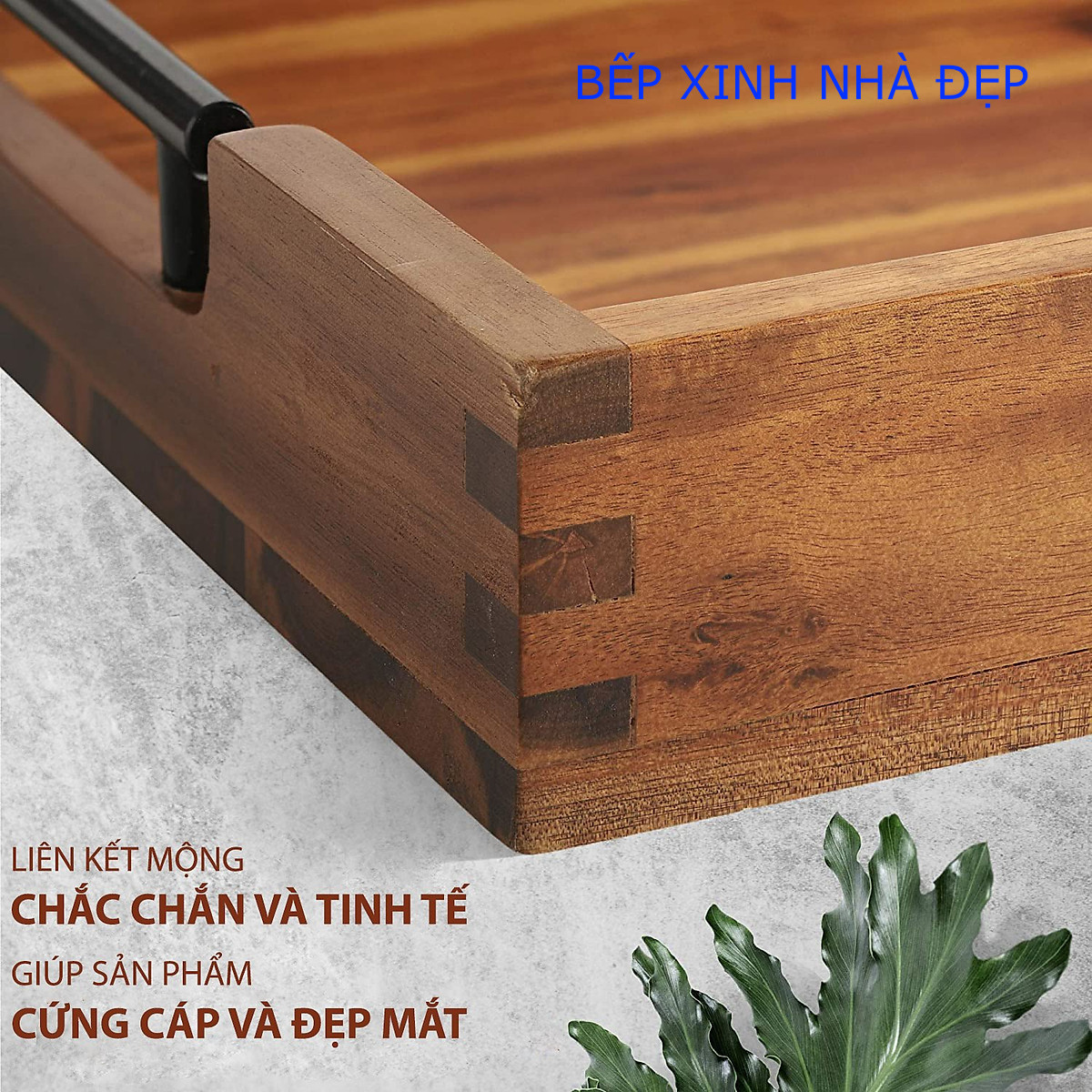 KHAY GỖ TRÀM, HÌNH CHỮ NHẬT 42 x 32 x 6 CM CÓ 2 TAY CẦM BẰNG SẮT : DÙNG ĐỰNG THỰC PHẨM , GIA VỊ, KHAY TRÀ