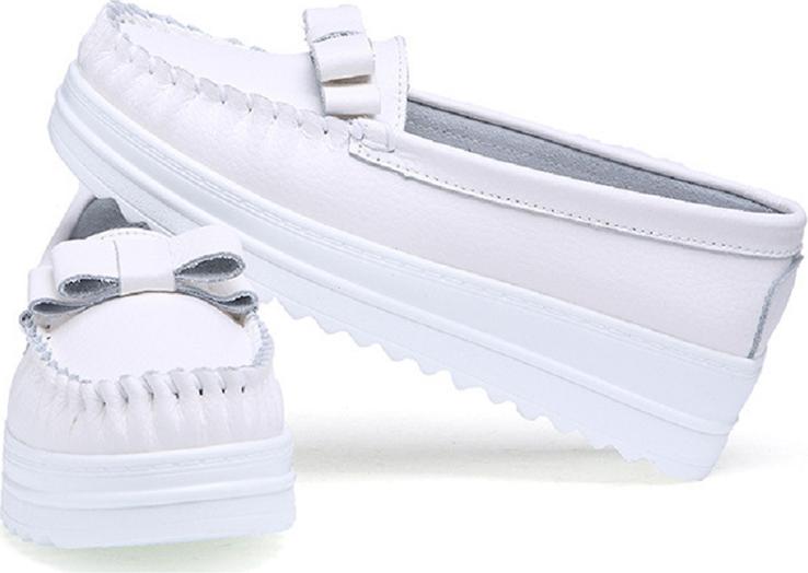 Women's Platform Casual Shoes Shallow PU Leather Loafers