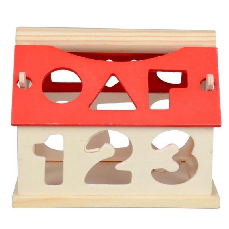 Đồ chơi gỗ nhà thả hình khối và số thông minh cho bé