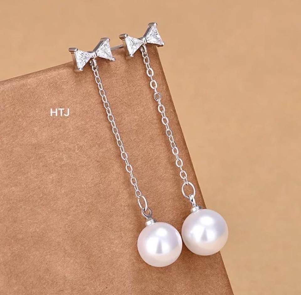 Bông tai bạc tua trai chất liệu bằng bạc s925 MS055