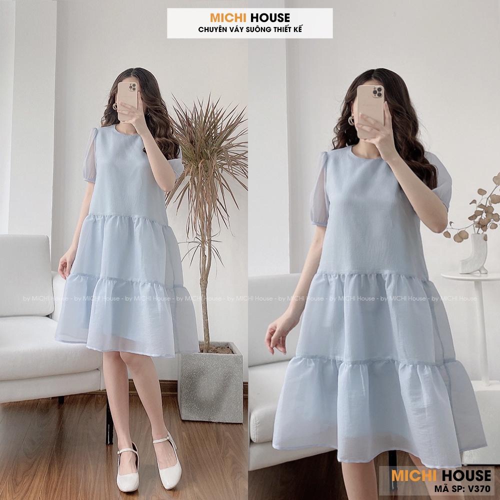 Đầm Suông Babydoll Chất Tơ Mềm MICHI House V370 Váy Xuông Ngắn Tay Dáng Rộng Che Khuyết Điểm Tốt