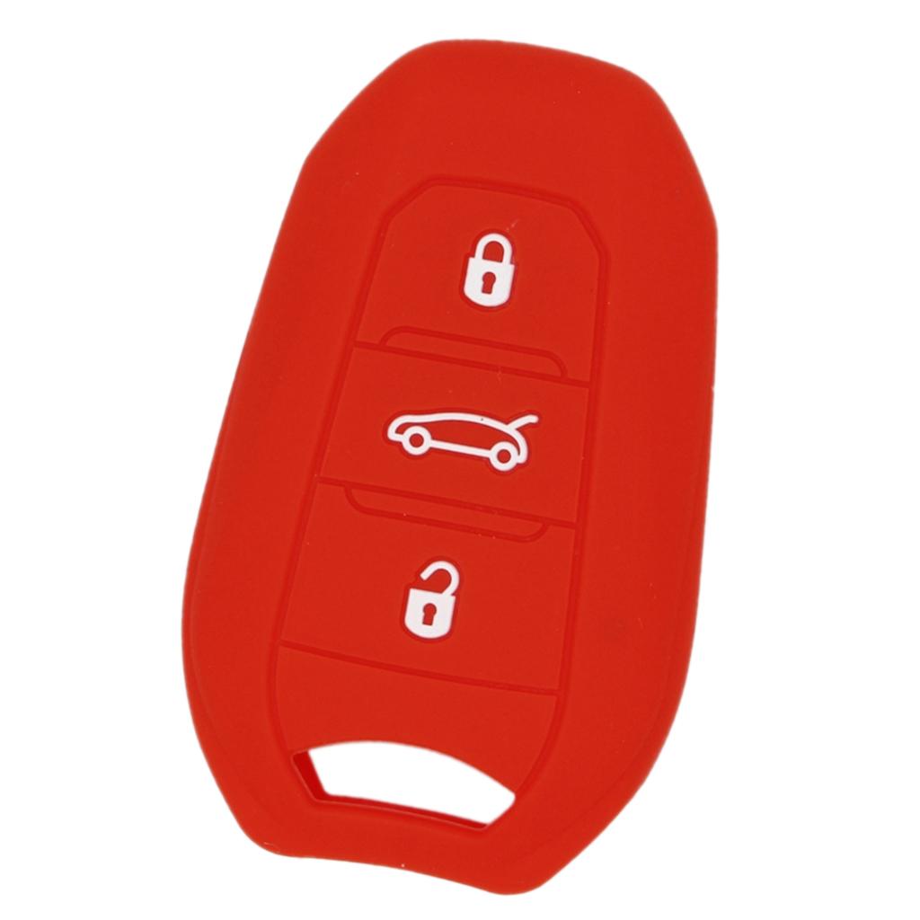 Silicone Car Key Case Cover Fit for AUDI Smart 3 Buttons Remote Key Fob Protective Case Shell Red