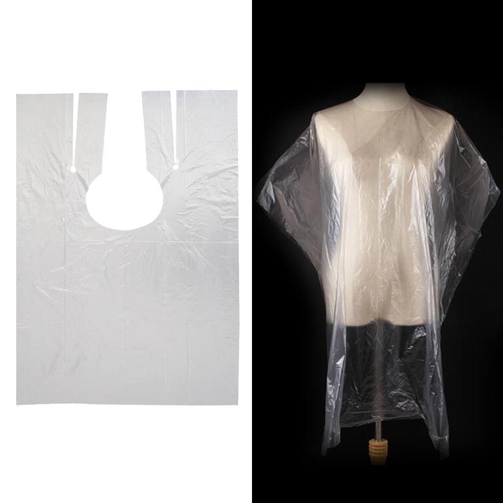 100 Pieces Disposable Hair Cutting Cape Gown Barber Shop Capes Gowns + Clips