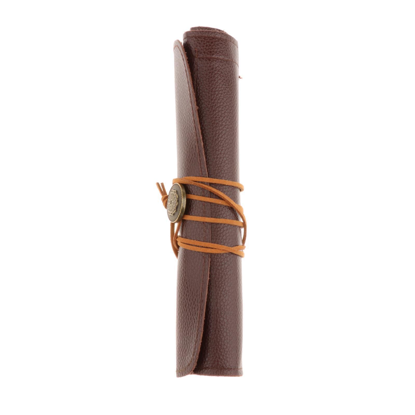 Roll Up Bag Cover Case PU Leather Wrap Organizer  Pouch Tool Bag