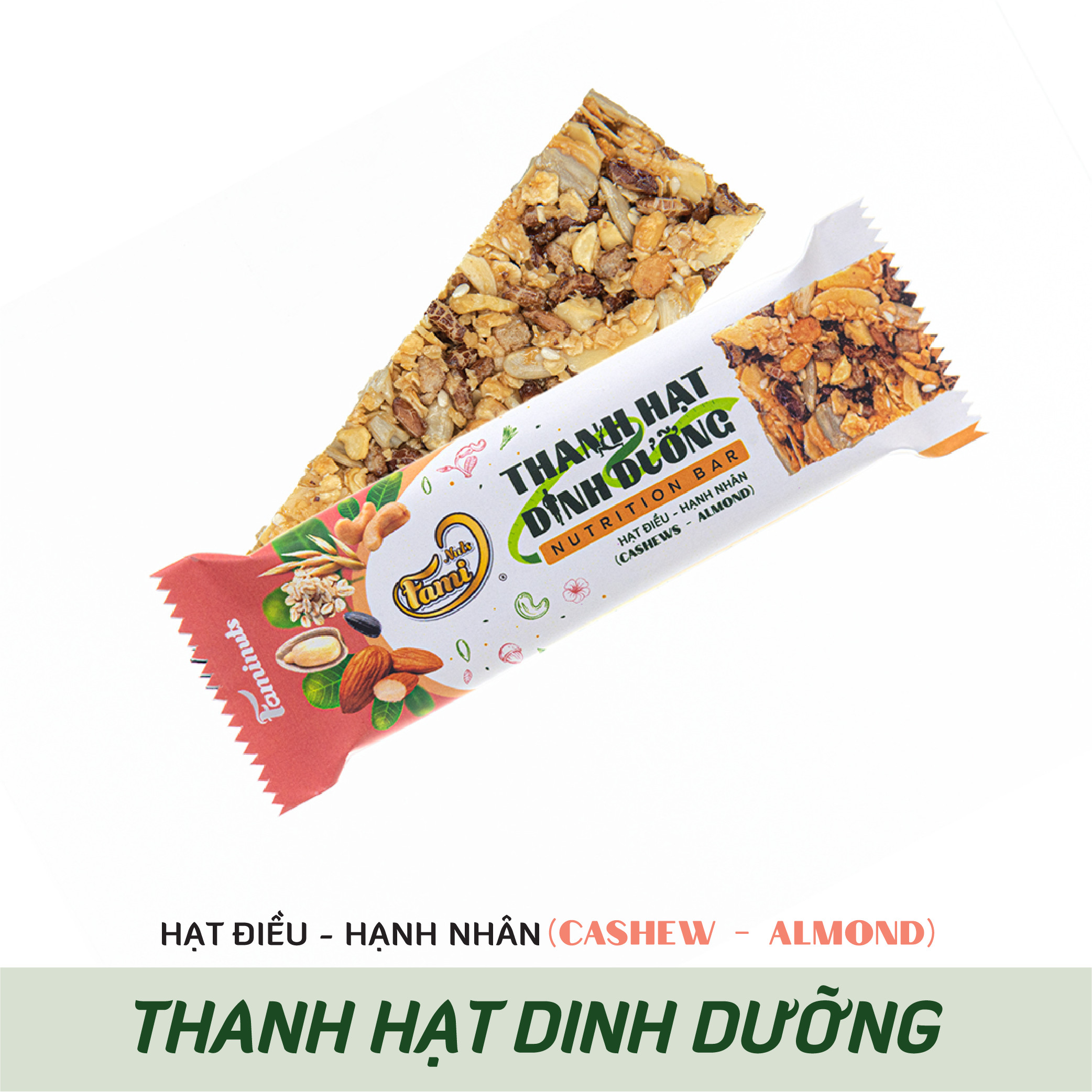 Thanh Hạt Dinh Dưỡng Vị Hạt Điều & Hạnh Nhân Faminuts - Thanh Ngũ Cốc Ăn Kiêng Giảm Cân