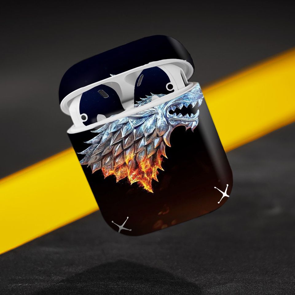 Miếng dán skin chống bẩn cho tai nghe AirPods in hình Game Of Throne - 008 (bản không dây 1 và 2)