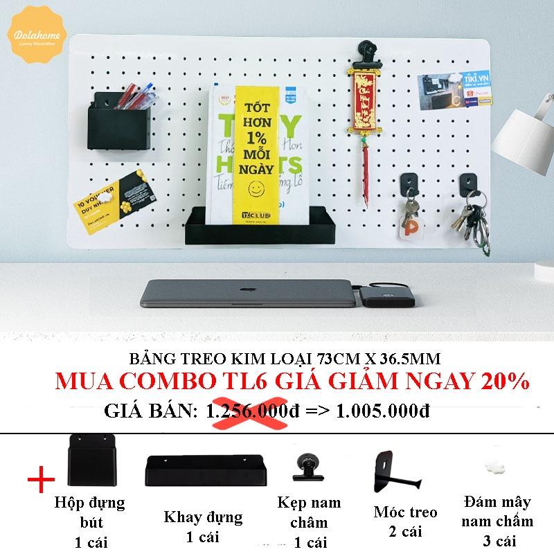 Bảng lỗ Pegboard Dola Home kim loại cao cấp tiện dụng trang trí phòng khách phòng ngủ phòng làm việc bảo hành 12 tháng