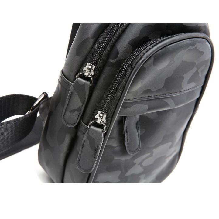 Túi đeo chéo, da PU cao cấp, họa tiết Camo, rằn ri