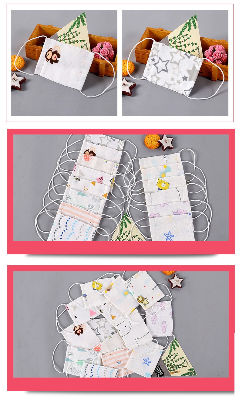 Set 3 Khẩu Trang Vải Xô Xuất Nhật 2 Lớp Cho Bé