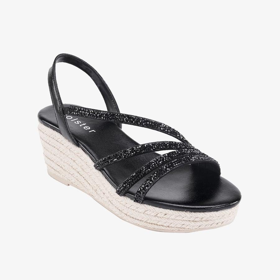 Giày Đế Xuồng Nữ HOLSTER Party Espadrille  Black