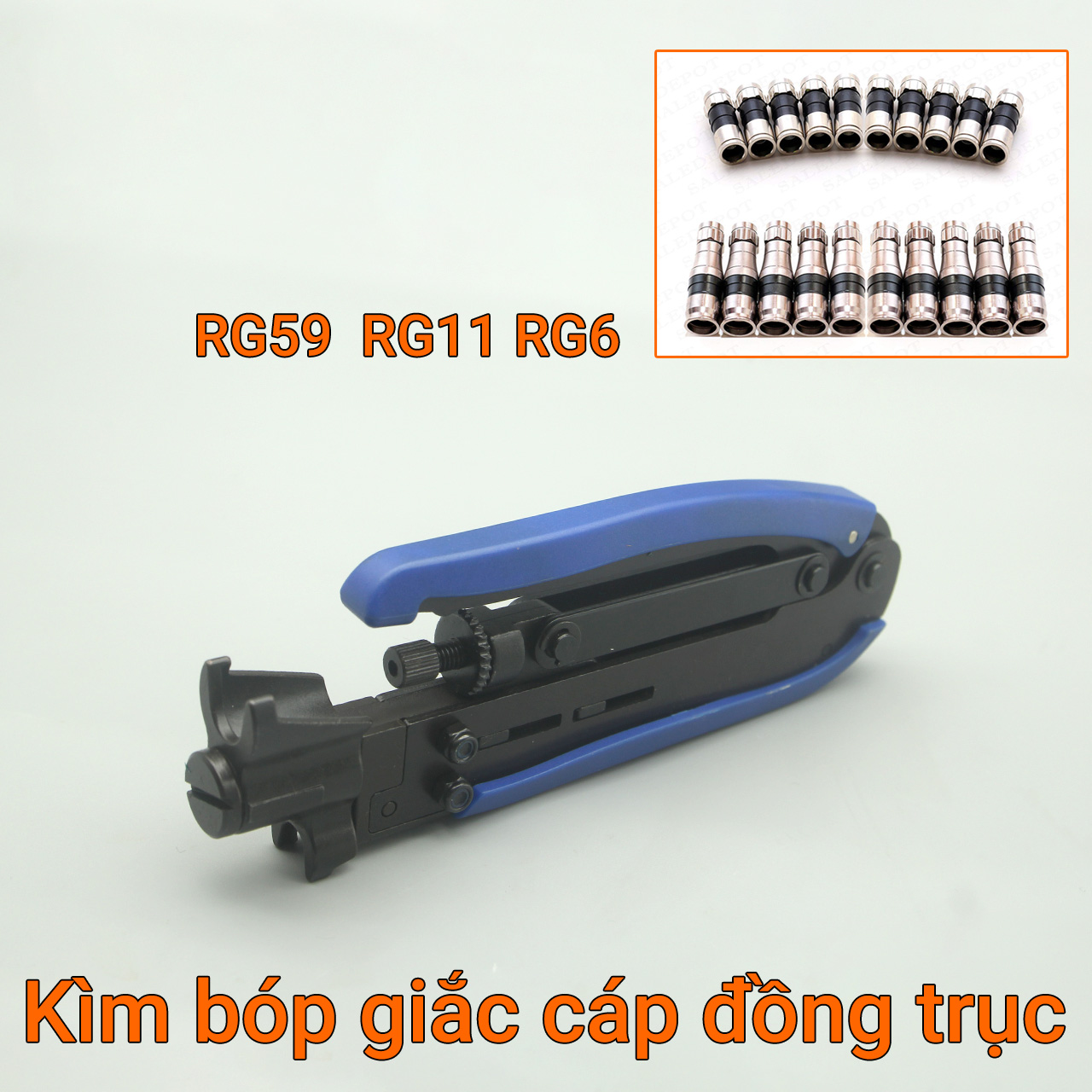 Kìm bóp giắc cáp đồng trục RG59, RG11, RG6