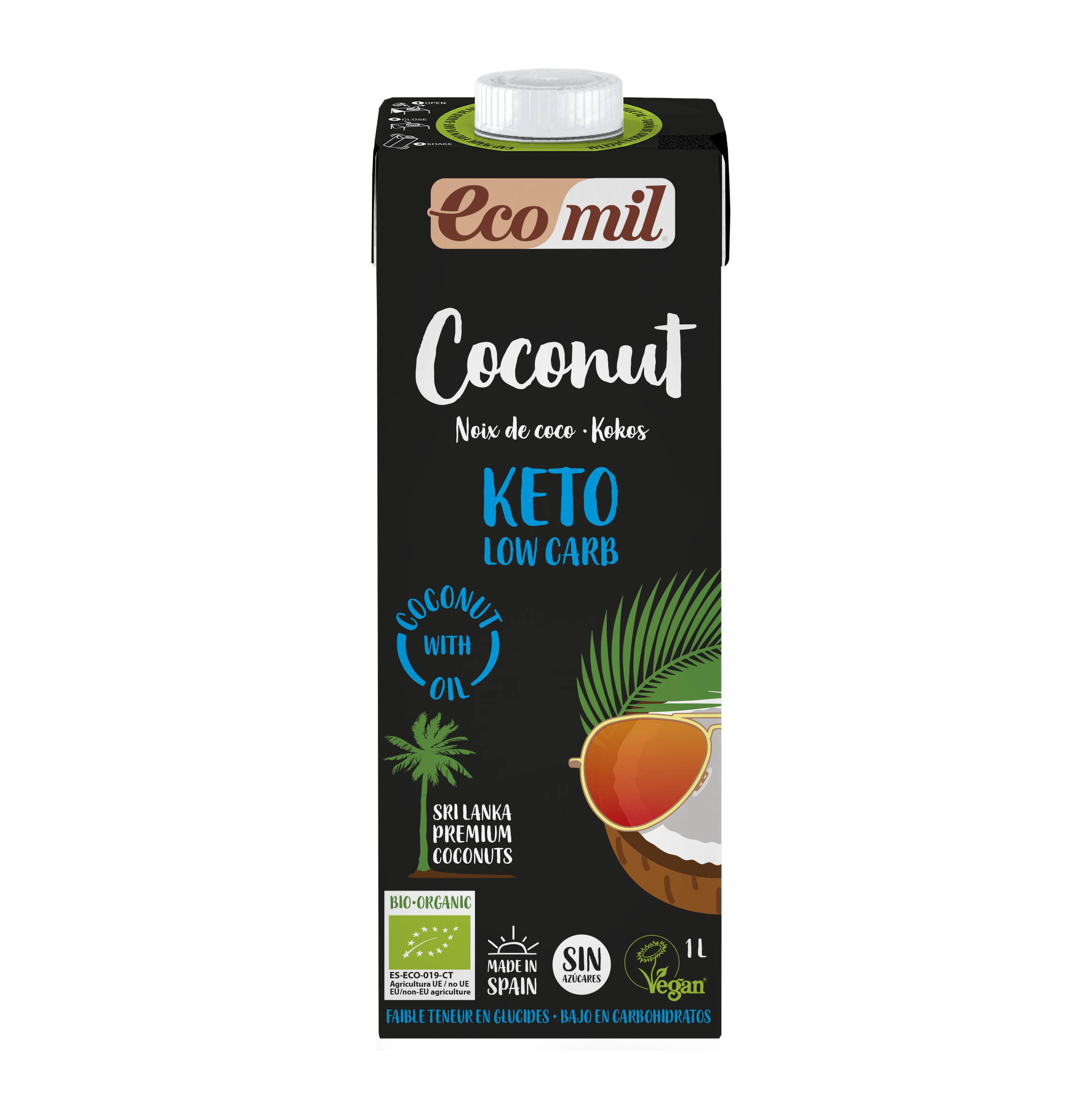 Sữa Keto Ecomil Hữu Cơ 1L Low Carb - Sữa Hạnh Nhân Keto, Sữa Dừa Keto - Ecomil Organic Low Carb Milk Almond, Coconut