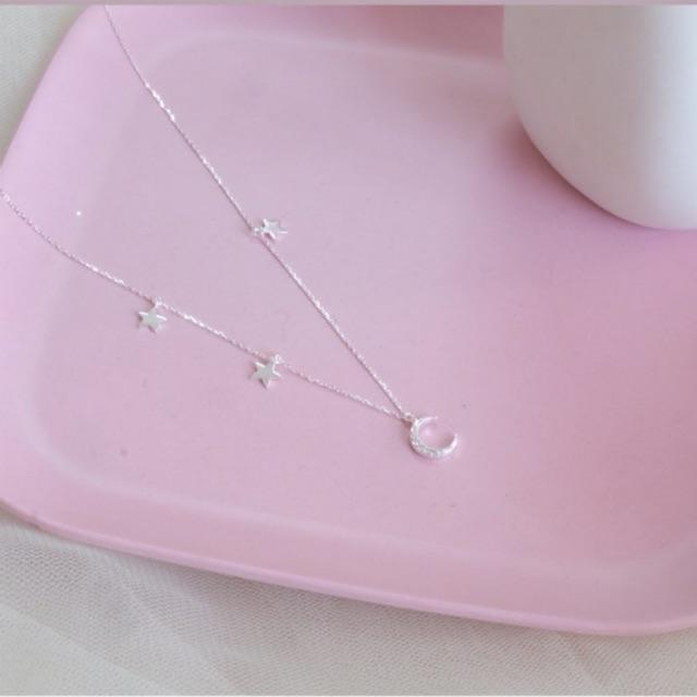 Vòng cổ bạc Blingit trăng và sao BIVC056