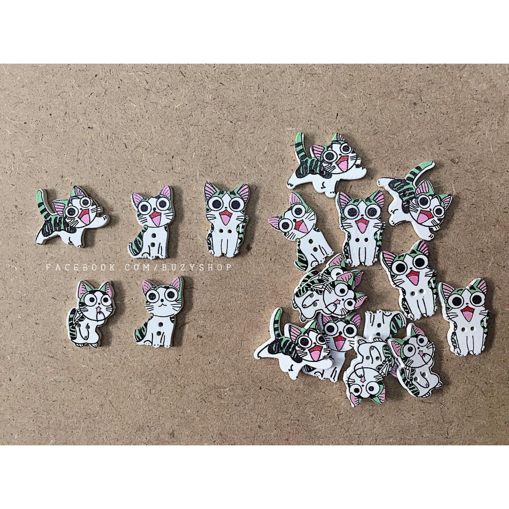 Nút gỗ hình mèo Chii