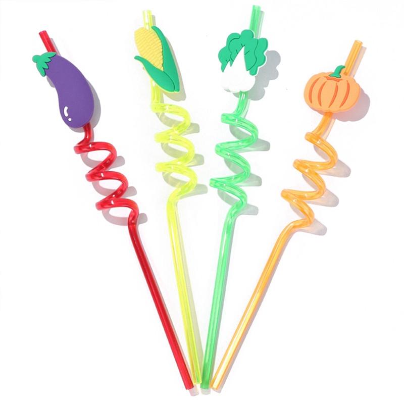 Tmdbyx Bộ 4 Ống Hút Cứng Trang Trí Tiệc Sinh Nhật Mùa Hè