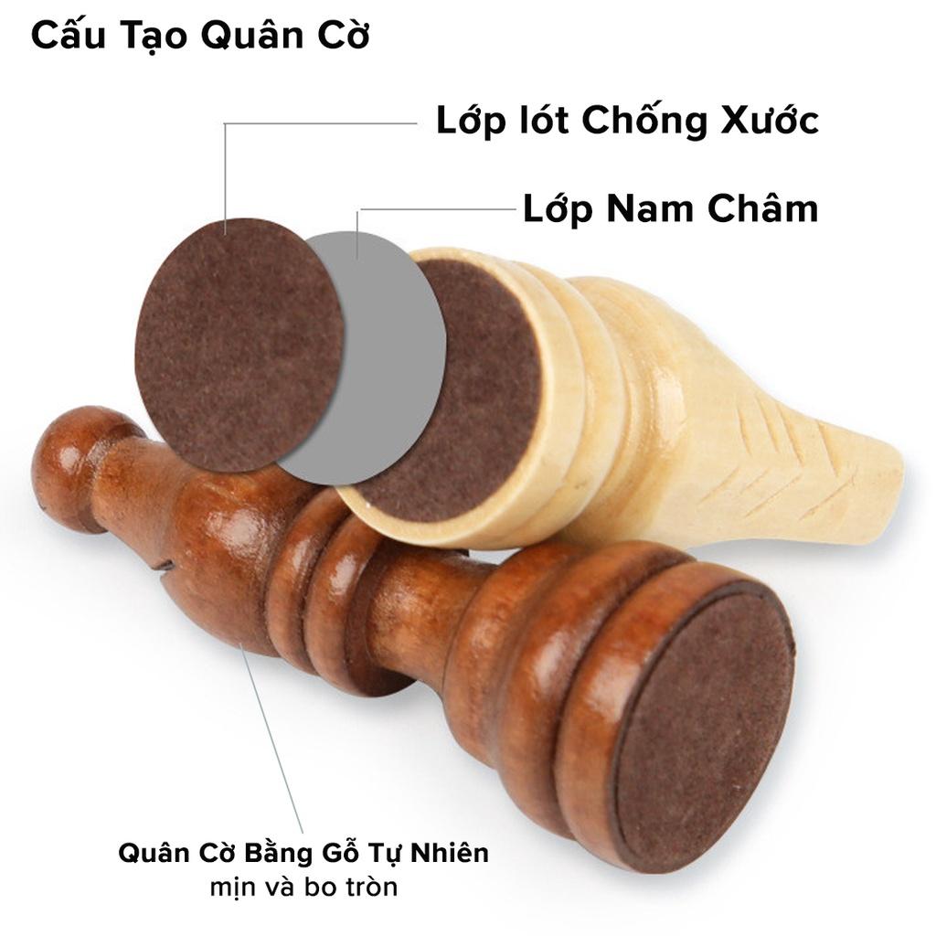 Bộ Cờ Vua Nam Châm Bằng Gỗ Size Nhỏ 29*29*2.5cm Cao Cấp, An Toàn Chính Hãng