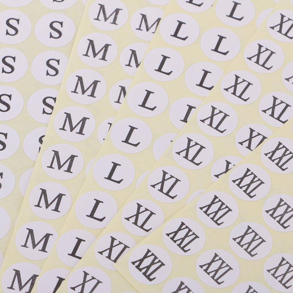 White on Black Round Shape Retail Size Stickers Adhesive 75, Labels Clothing