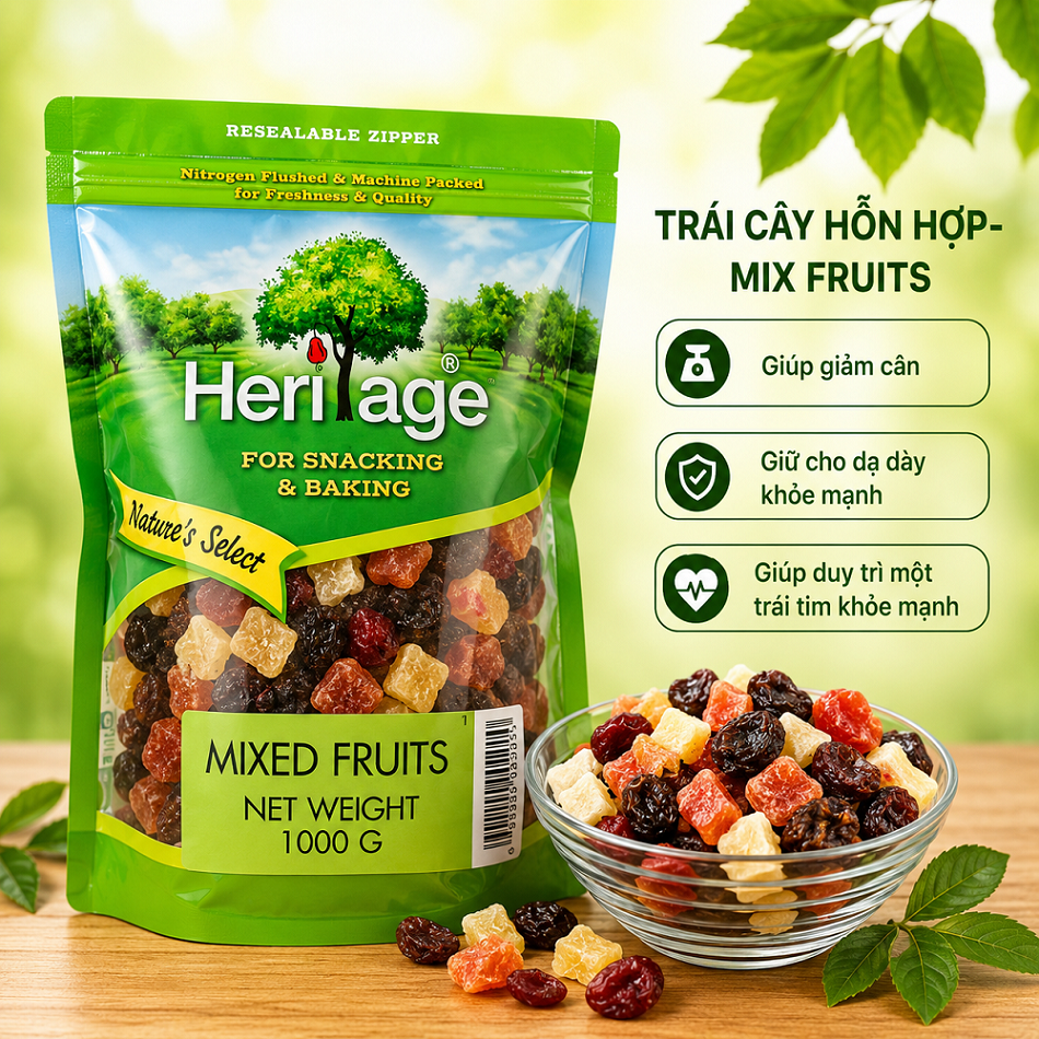 Trái cây khô hỗn hợp Heritage Thái Lan -1kg - 1kg