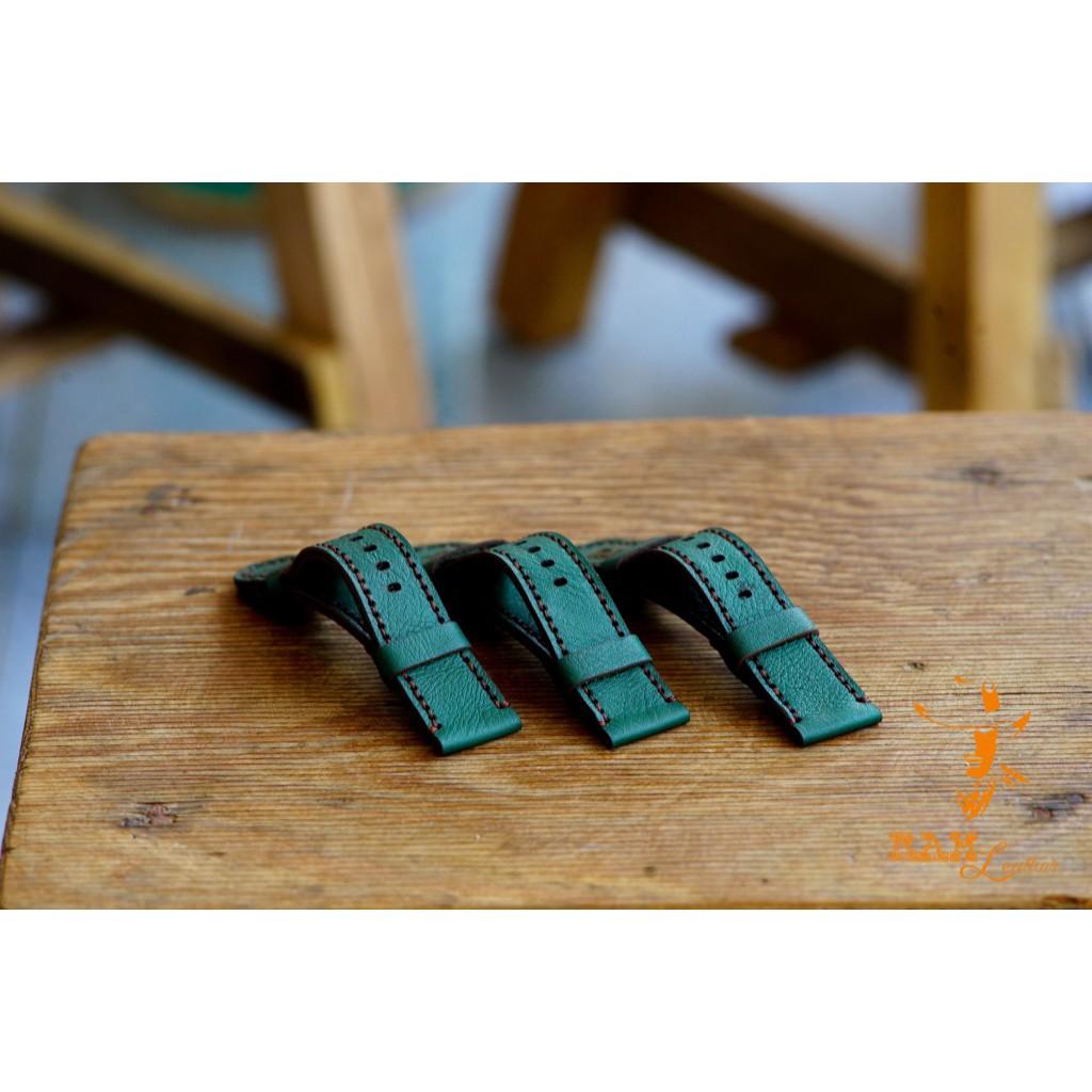 COMBO dây đồng hồ Bundstrap RAM B2 và dòng RAM Green   Da bò xanh lục