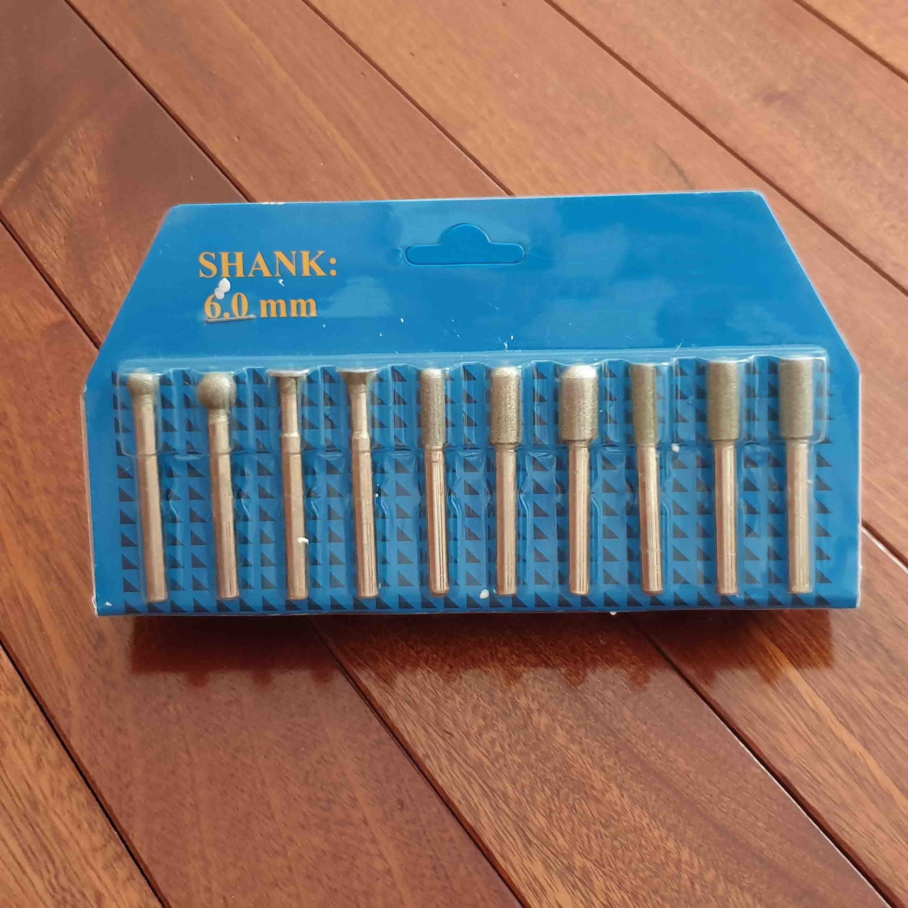 Bộ mũi mài chân cán 6ly mũi mài kim cương