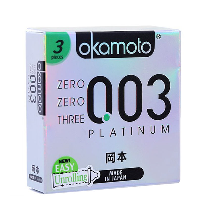 Bao Cao Su 0.03 Nhật Bản Okamoto Zero Zero Three 0.03 Platinum (H3) - Che Tên Sản Phẩm