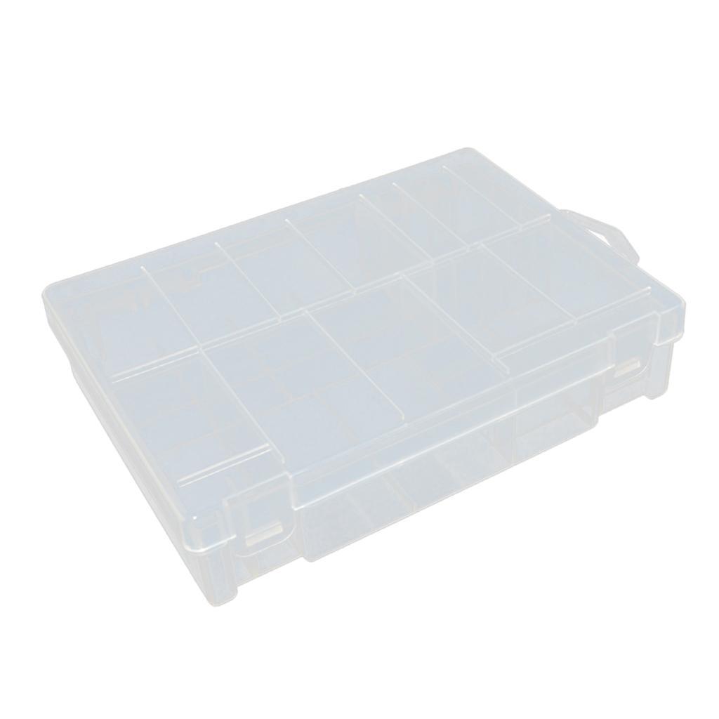 Clear Plastic Battery Storage Case Box Durable for 8x AA &amp; 8x AAA Batteries