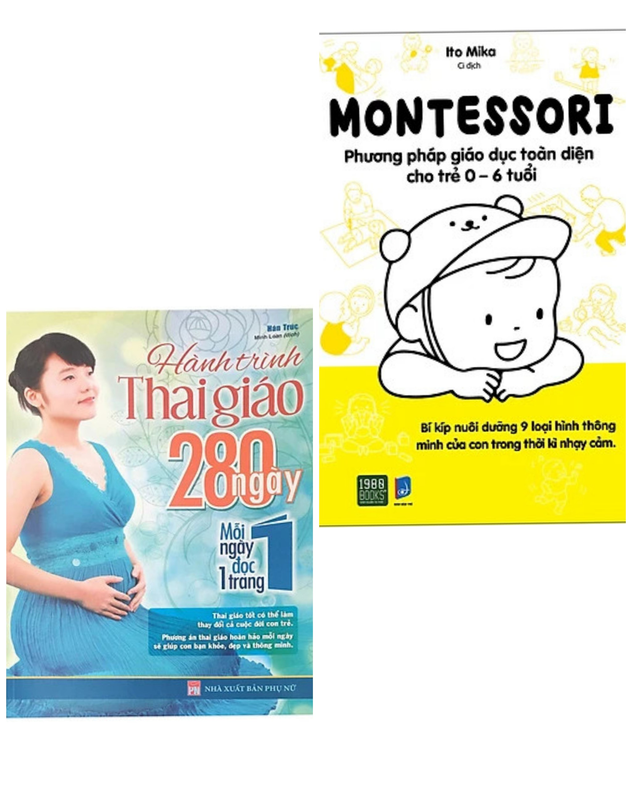Combo 2 cuốn: Hành Trình Thai Giáo 280 Ngày + Montessori – Phương Pháp Giáo Dục Toàn Diện Cho Trẻ 0-6 Tuổi ( Bộ sách làm cha mẹ cực hay)