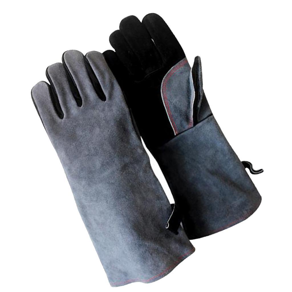 Grey Welding Gloves Heat Resistant Welder Gloves Working Safety Workwear
